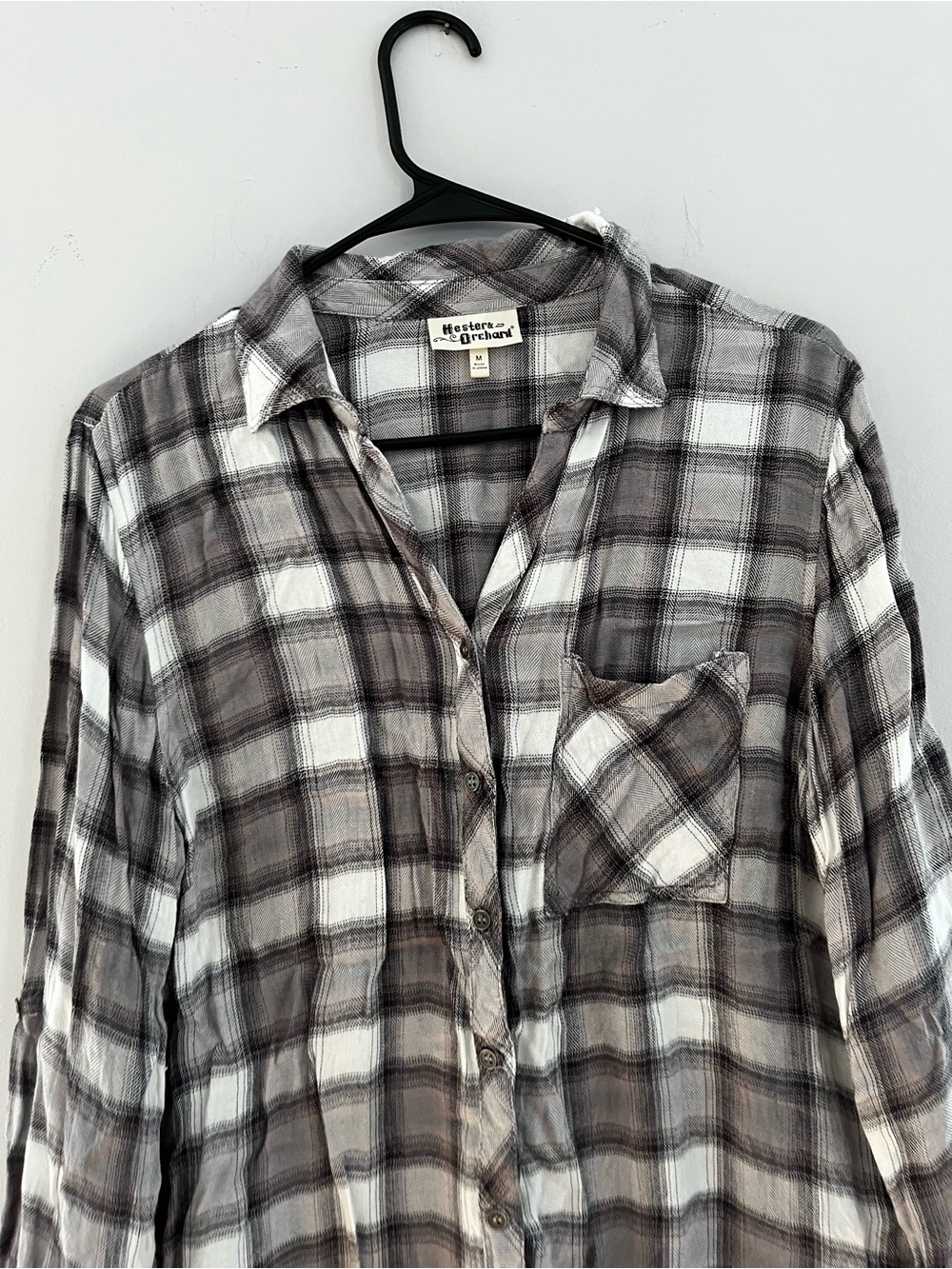 Hester & Orchard Black & White Plaid Button-Down Shirt - Picture 3 of 6